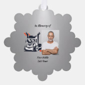 Keepsake Memorial Semi-Truck Tractor-trailer Ornament Karte (Vorderseite)