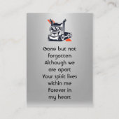 Keepsake Memorial Semi-Truck Tractor-trailer Visitenkarte (Rückseite)