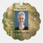 Keepsake Memorial Sunshine Golden Forest Ornament Karte (Vorderseite)