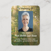 Keepsake Memorial Sunshine Golden Forest Visitenkarte (Vorderseite)