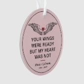 Keepsake Memorial Sympathy Photo Wings Heart Ornament (Vorderseite)