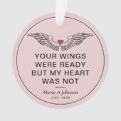 Keepsake Memorial Sympathy Photo Wings Heart Ornament (Vorderseite)