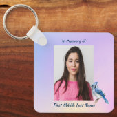 Keepsake Memorial Watercolor Bluejay Garden Schlüsselanhänger (Vorderseite)