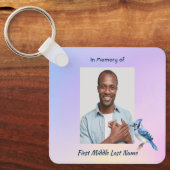 Keepsake Memorial Watercolor Bluejay Garden Schlüsselanhänger (Vorderseite)