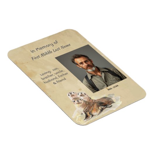 Keepsake Memorial Watercolor Seals Animals Magnet (Rechte Seite)
