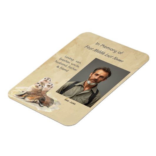 Keepsake Memorial Watercolor Seals Animals Magnet (Linke Seite)