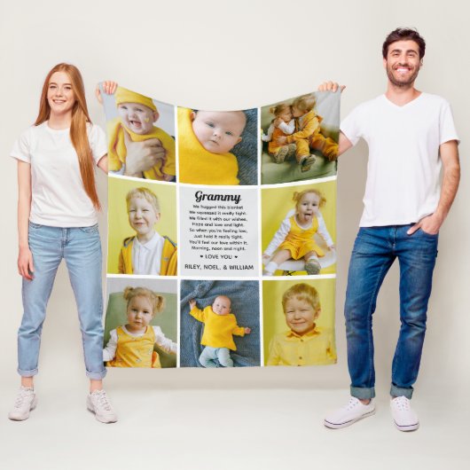 Keepsake Poem to Grandma Nana from Grandkids Photo Fleecedecke (Beispiel)