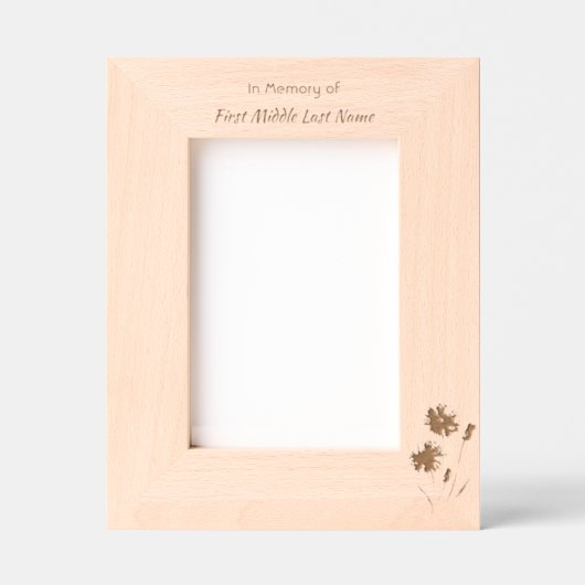 Keepsake Poppy Cornflower Meadow Memorial Geätzte Rahmen (Vorderseite)