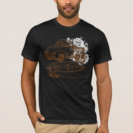 Keeptruckin'- withflowers-braun T-Shirt (Vorderseite)