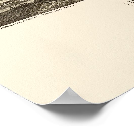 Keeseville, New York Panoramic Map - 1887 Poster (Ecke)