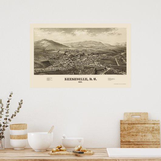 Keeseville, New York Panoramic Map - 1887 Poster (Küche)
