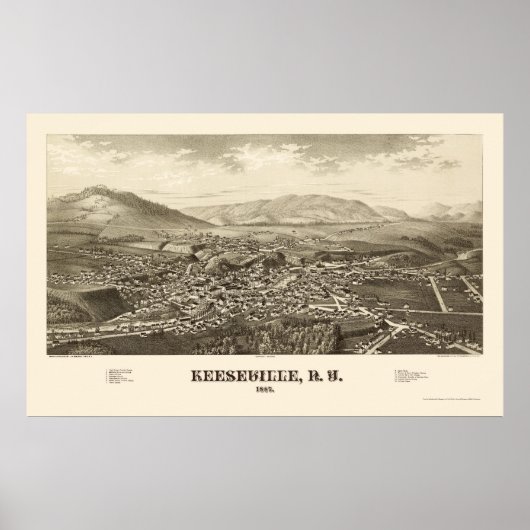 Keeseville, New York Panoramic Map - 1887 Poster (Vorne)