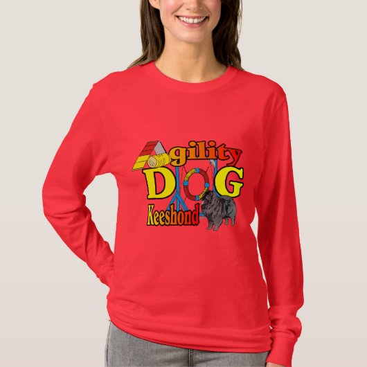 Keeshond Agility Geschenke T-Shirt (Vorderseite)