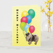 Keeshond-alles Gute zum Geburtstag Karte (Gelbe Blume)