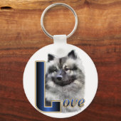 Keeshond Art Geschenke Schlüsselanhänger (Vorderseite)