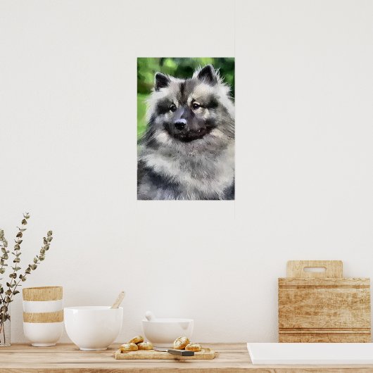 Keeshond Art Print Poster (Küche)