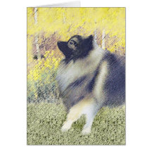 Keeshond Aspen Malerei - Niedliche Original Hundek