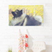 Keeshond Aspen Painting - Niedliche Originalkunst Banner (Insitu)
