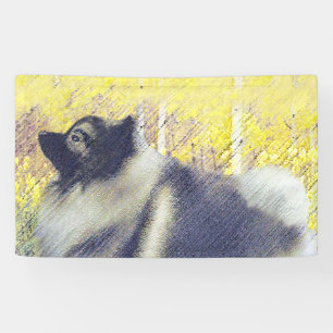 Keeshond Aspen Painting - Niedliche Originalkunst Banner
