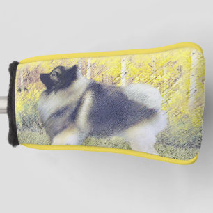 Keeshond Aspen Painting - Niedliche Originalkunst Golf Headcover