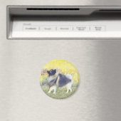 Keeshond Aspen Painting - Niedliche Originalkunst Magnet (In Situ (Geschirrspüler))