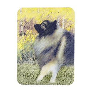 Keeshond Aspen Painting - Niedliche Originalkunst Magnet