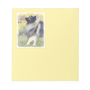 Keeshond Aspen Painting - Niedliche Originalkunst Notizblock