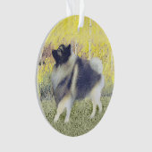 Keeshond Aspen Painting - Niedliche Originalkunst Ornament (Vorderseite)