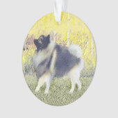 Keeshond Aspen Painting - Niedliche Originalkunst Ornament (Vorderseite)