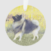 Keeshond Aspen Painting - Niedliche Originalkunst Ornament (Vorderseite)