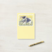 Keeshond Aspen Painting - Niedliche Originalkunst Post-it Klebezettel (Auf Schreibtisch)