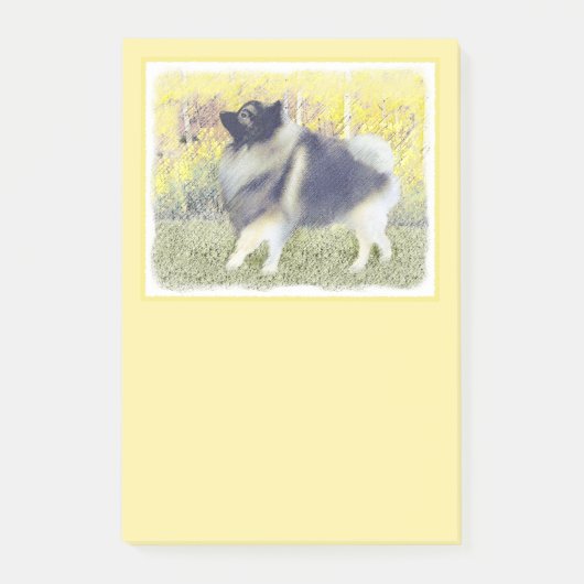 Keeshond Aspen Painting - Niedliche Originalkunst Post-it Klebezettel (Vorderseite)