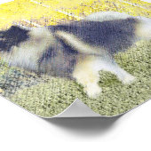 Keeshond Aspen Painting - Niedliche Originalkunst Poster (Ecke)