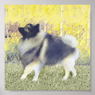 Keeshond Aspen Painting - Niedliche Originalkunst Poster