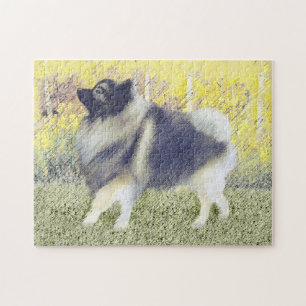 Keeshond Aspen Painting - Niedliche Originalkunst Puzzle