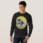 Keeshond Aspen Painting - Niedliche Originalkunst Sweatshirt (Vorne ganz)