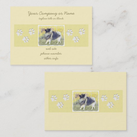 Keeshond Aspen Painting - Niedliche Originalkunst Visitenkarte (Vorne/Hinten)