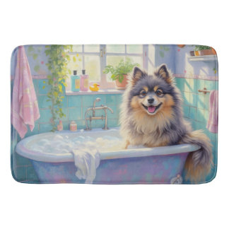 Keeshond Badezeit Fluffige Badezimmer Dekoration Badematte