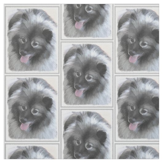 Keeshond-Bailey-Malerei - niedliche ursprüngliche Stoff (Muster)