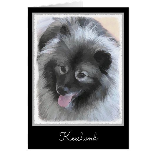 Keeshond Bailey Painting - Niedliche Original Dog  (Vorne)