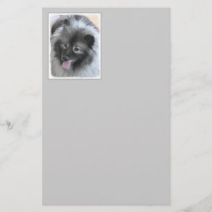 Keeshond Bailey Painting - Niedliche Original Dog Briefpapier