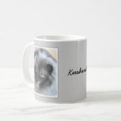 Keeshond Bailey Painting - Niedliche Original Dog Kaffeetasse (Vorderseite Links)