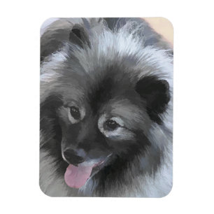 Keeshond Bailey Painting - Niedliche Original Dog Magnet