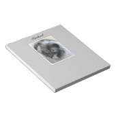 Keeshond Bailey Painting - Niedliche Original Dog Notizblock (angewinkelt)