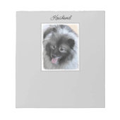 Keeshond Bailey Painting - Niedliche Original Dog  Notizblock (Vorderseite)