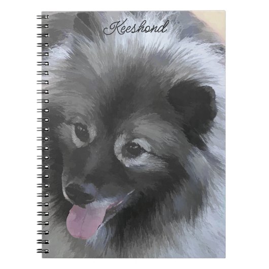 Keeshond Bailey Painting - Niedliche Original Dog Notizblock (Vorderseite)