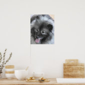 Keeshond Bailey Painting - Niedliche Original Dog  Poster (Küche)