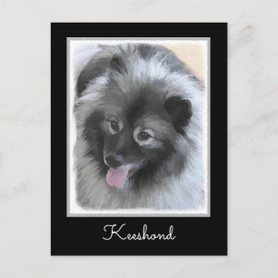 Keeshond Bailey Painting - Niedliche Original Dog  Postkarte