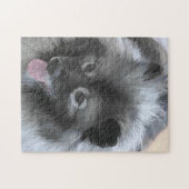Keeshond Bailey Painting - Niedliche Original Dog Puzzle (Horizontal)