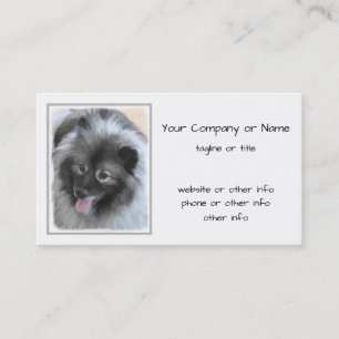 Keeshond Bailey Painting - Niedliche Original Dog  Visitenkarte